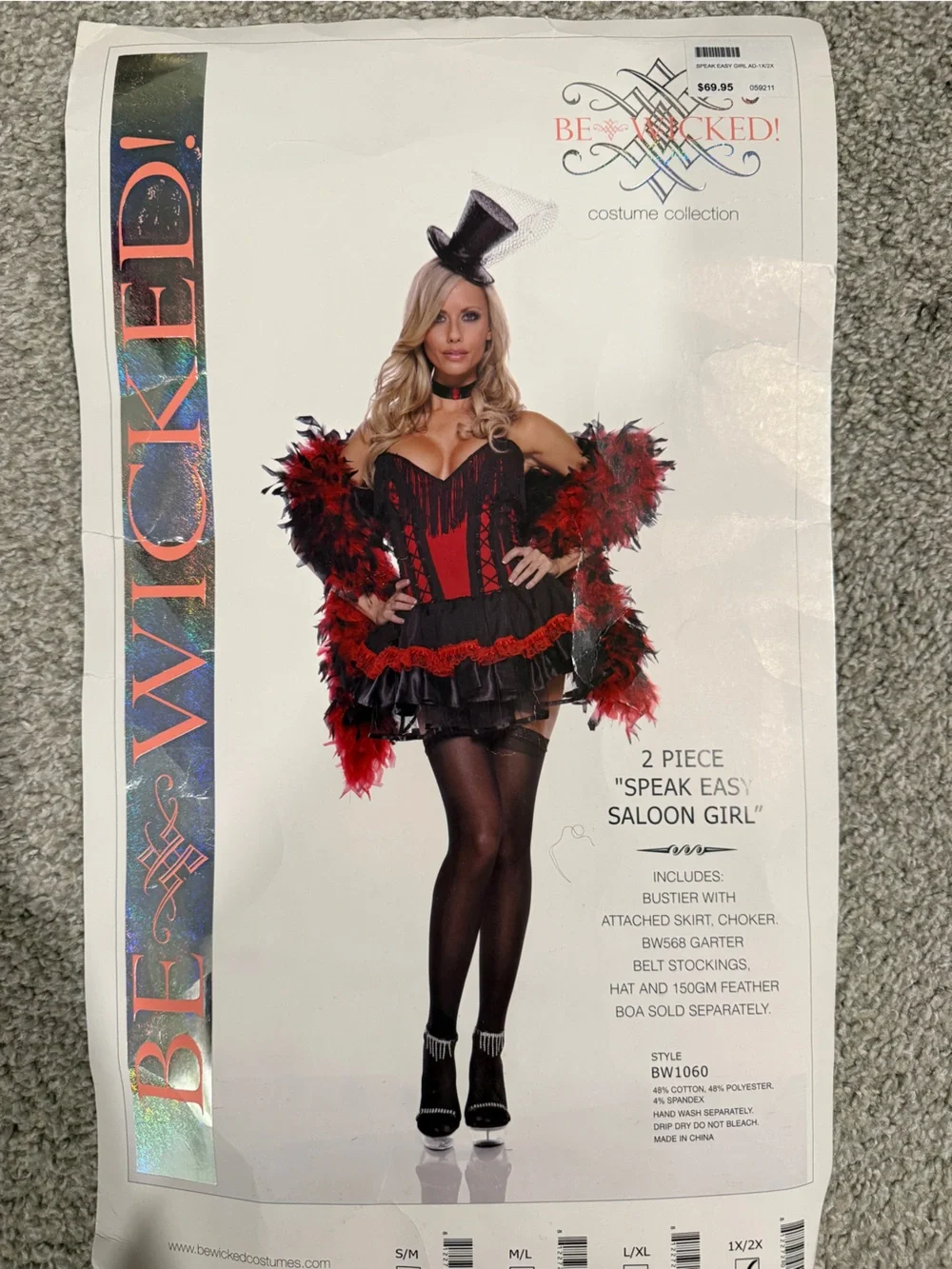 Red & Black Fringe Corset Costume Dress